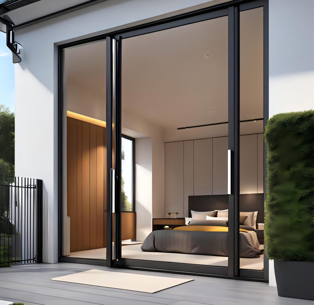 sliding door black color