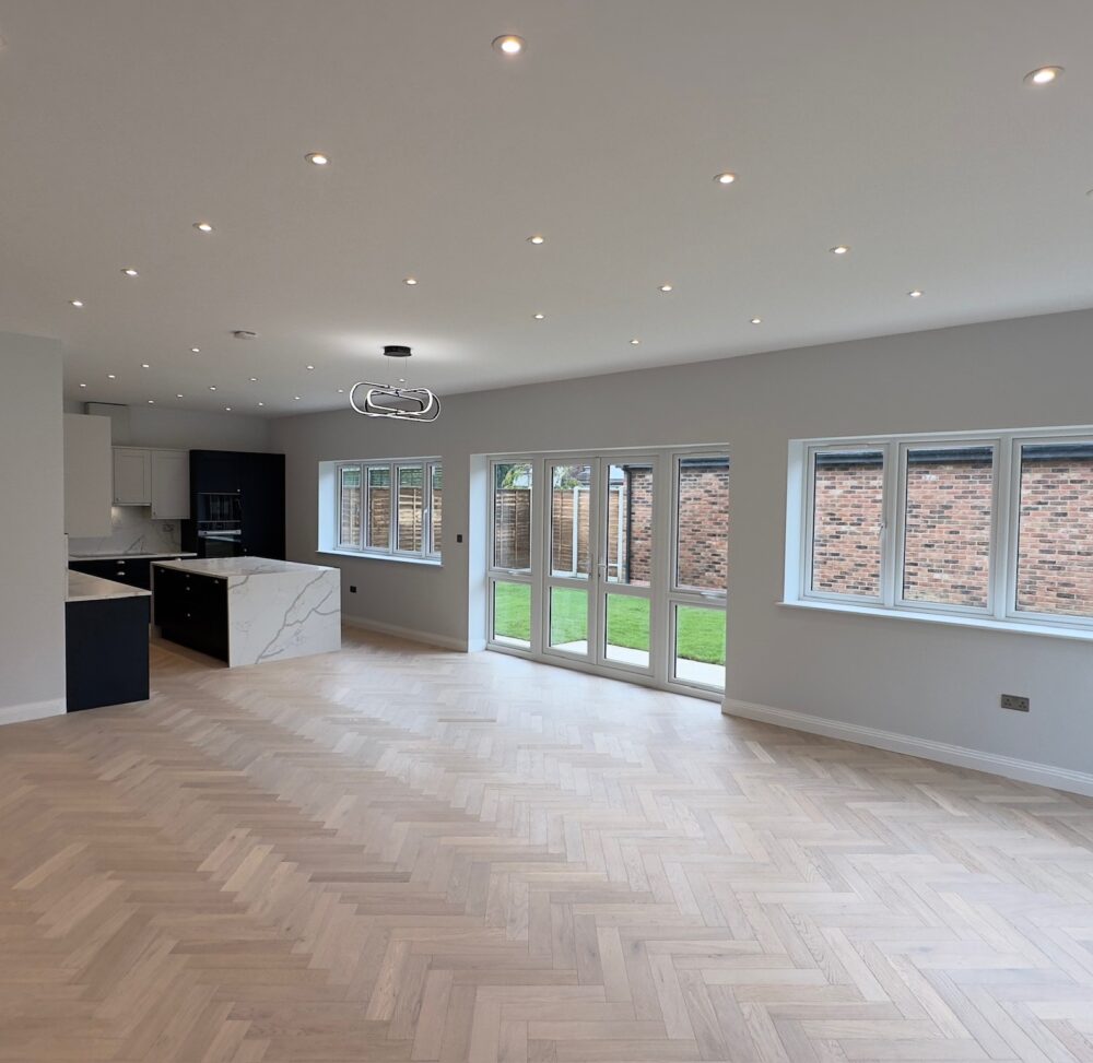 Modern uPVC French Doors with Side Casement Windows