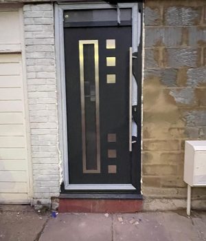 black front door