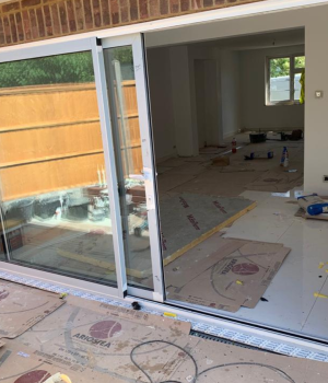 white sliding door