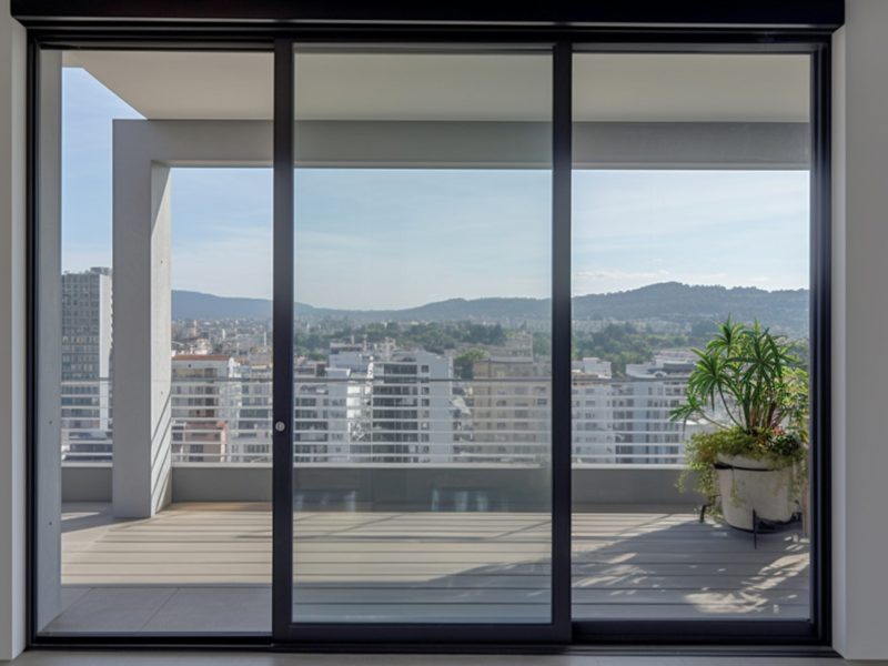 sliding door black color
