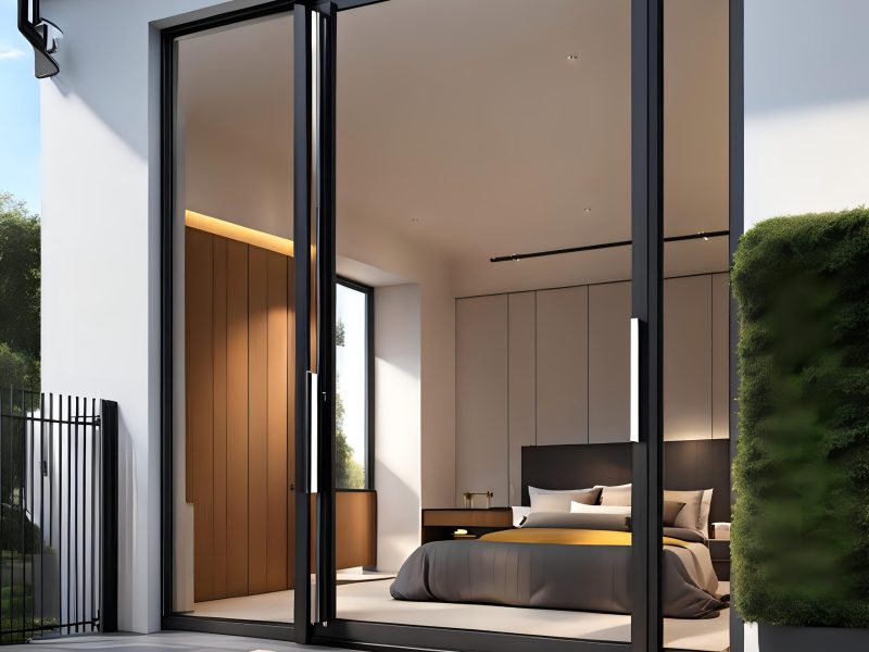 sliding door black color